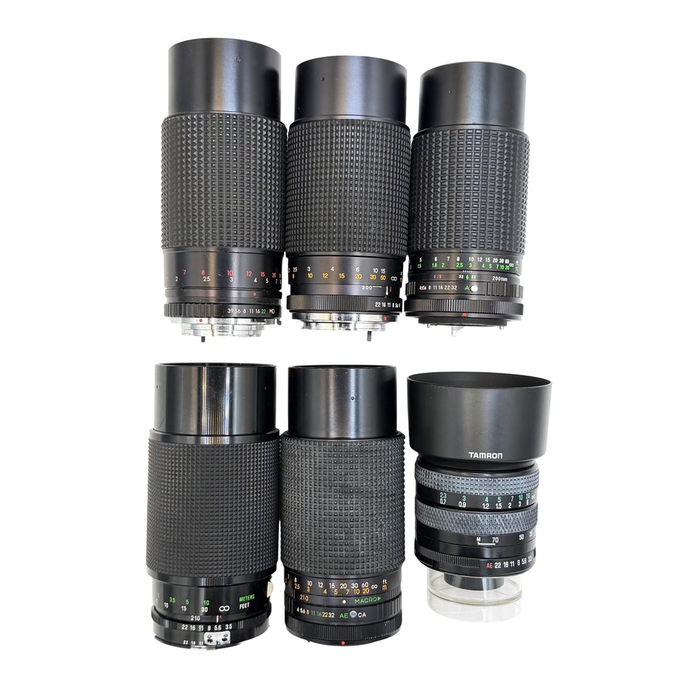Vintage Camera Lens Lot 6pc Albinar Sears Tamron Tou Five Star Telephoto Zoom